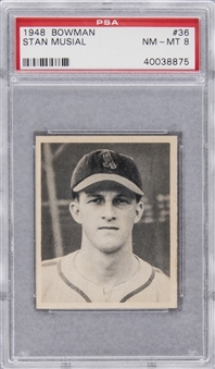 1948 Bowman #36 Stan Musial Rookie Card – PSA NM-MT 8